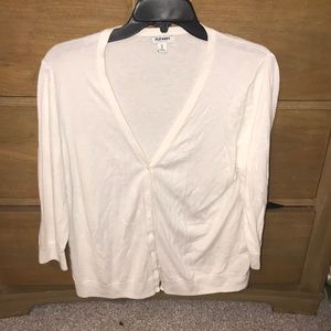 White 3/4 sleeve cardigan
